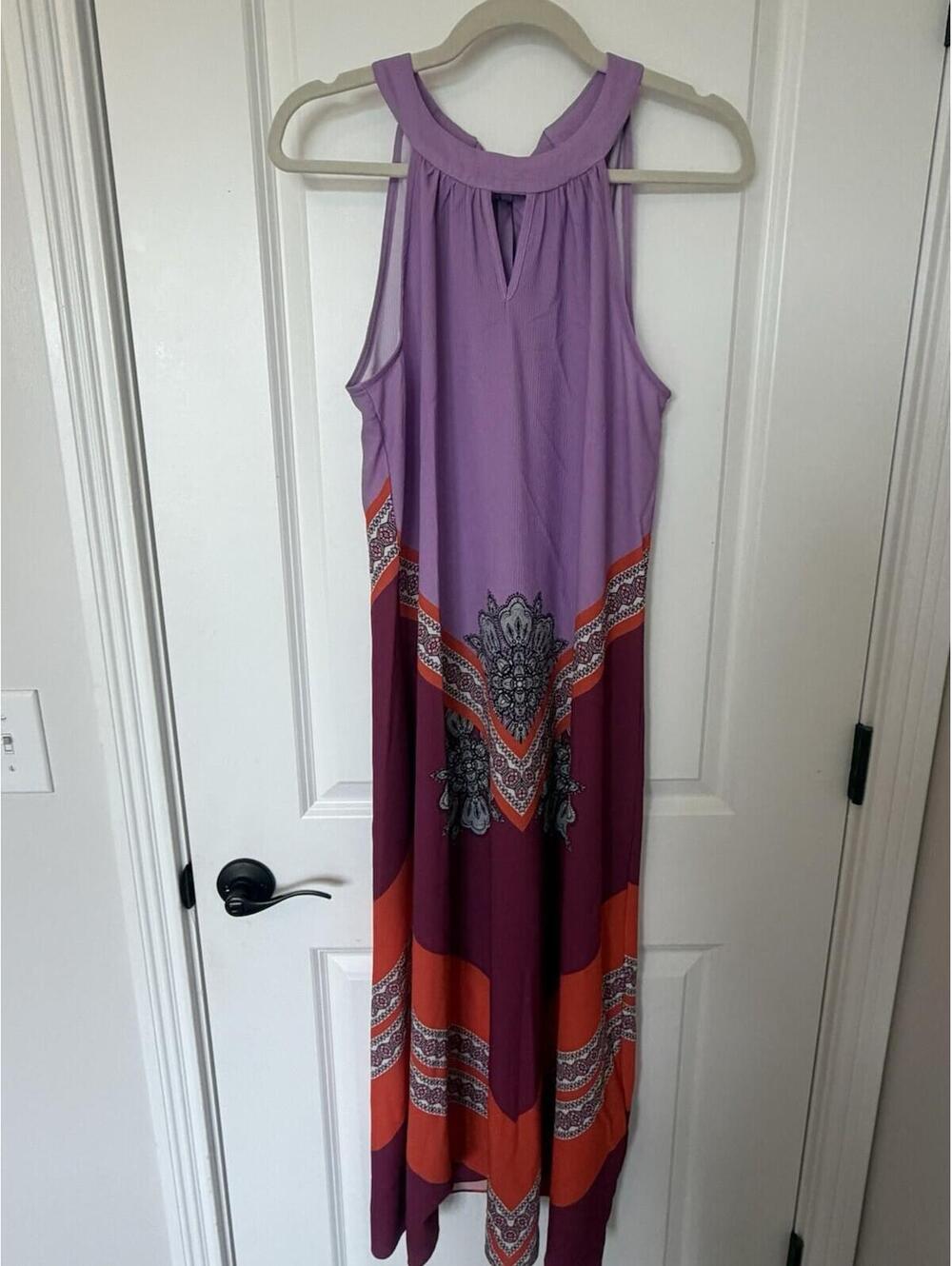 Melonie Maxi Boho Dress Size 12 Purple Burgundy